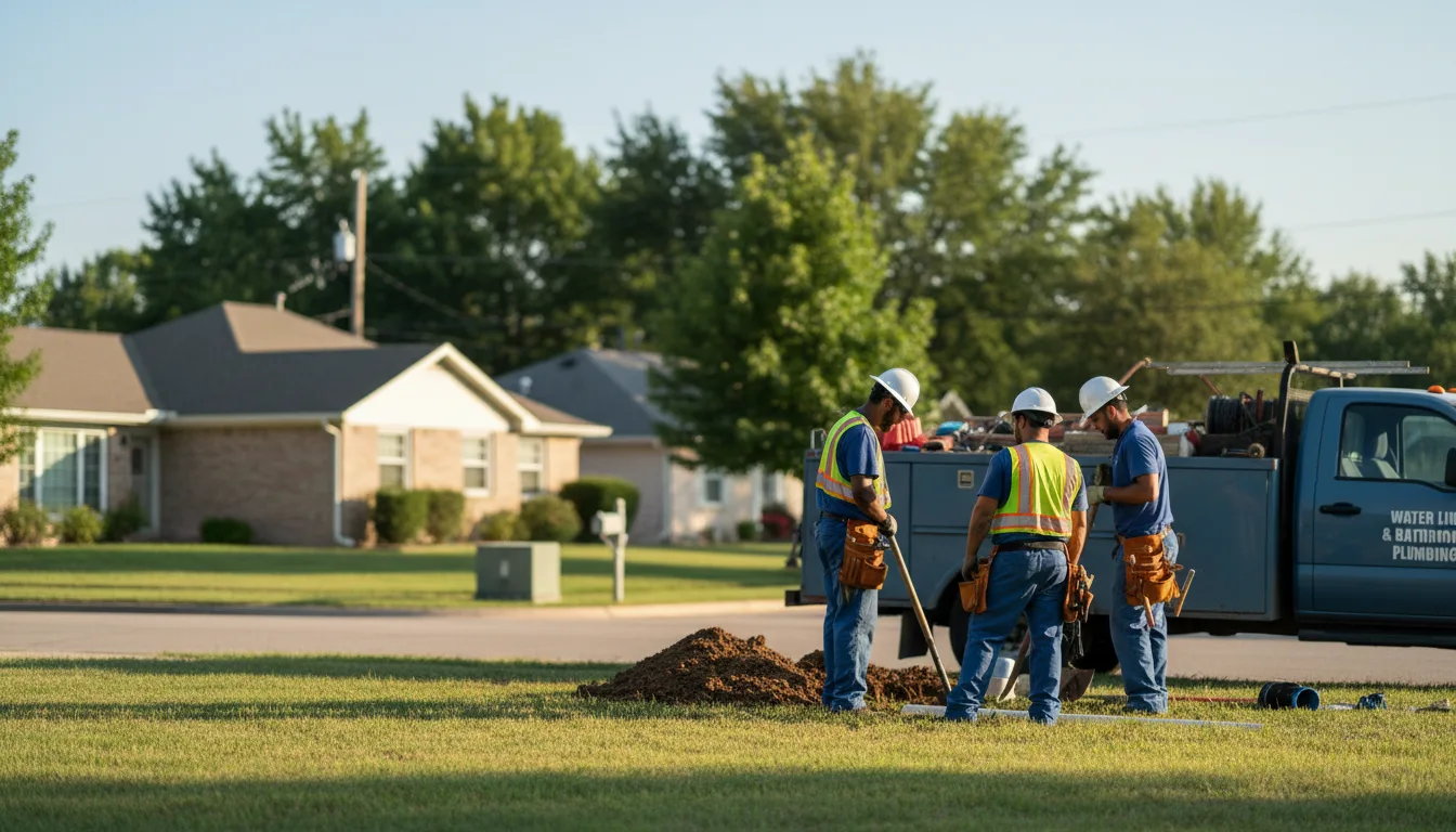 Residential water line and bathroom plumbing service in Mahaffey, PA